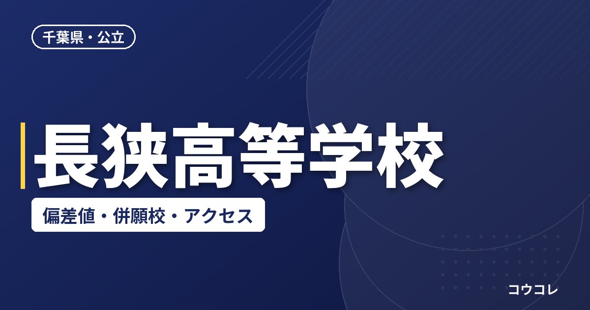 長狭高等学校の偏差値・併願校・アクセス