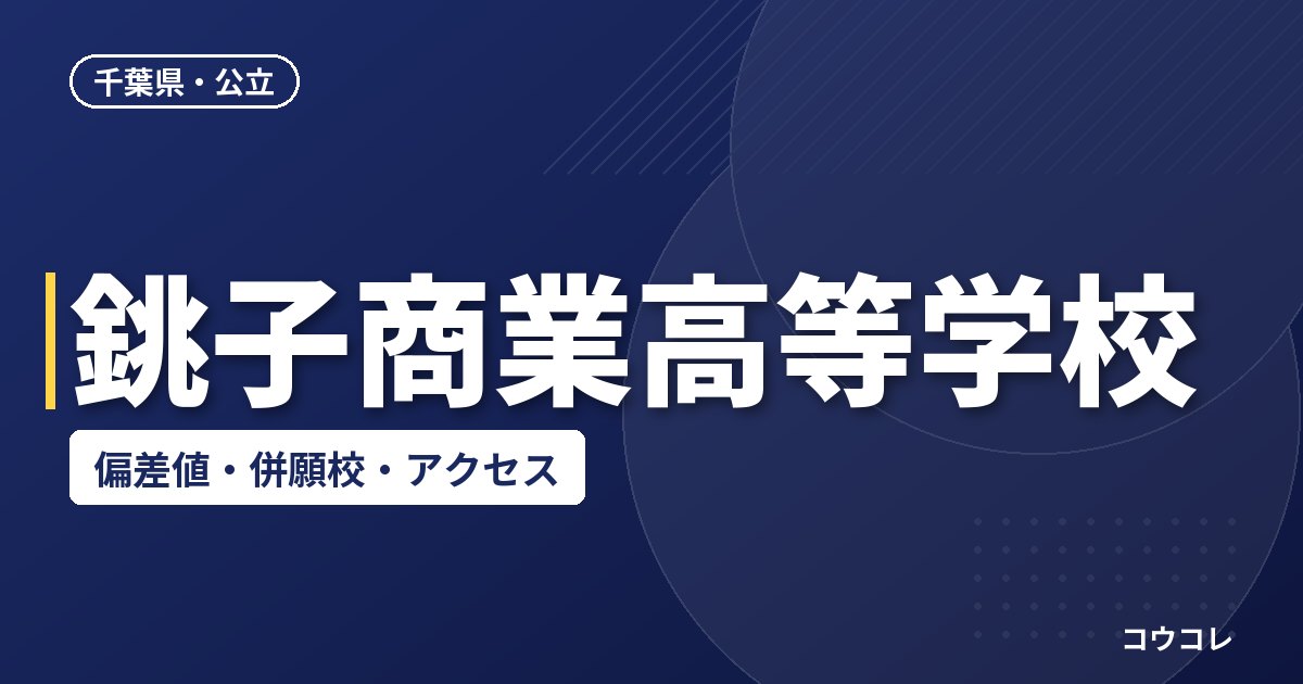 銚子商業高等学校の偏差値・併願校・アクセス