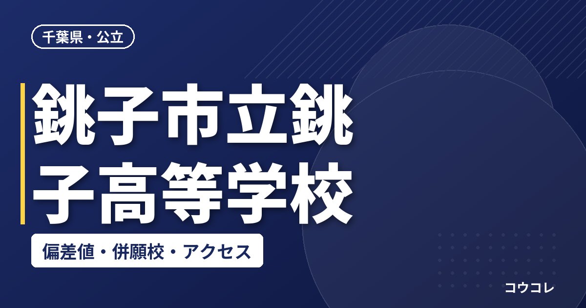 銚子市立銚子高等学校の偏差値・併願校・アクセス