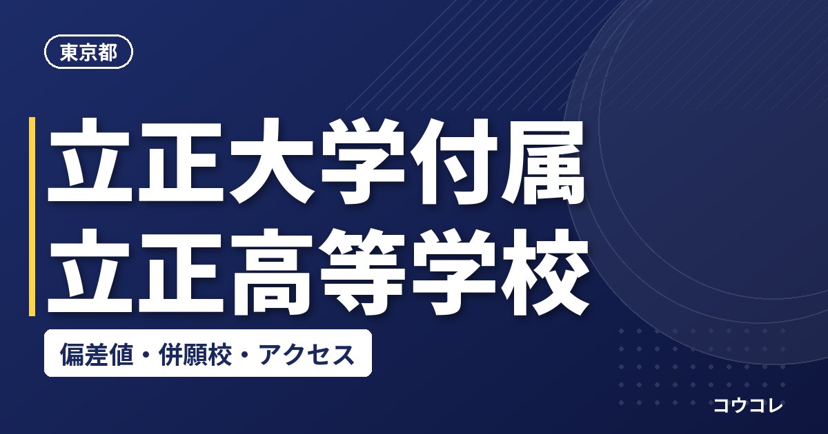 立正大学付属立正高等学校の偏差値・併願校・アクセス