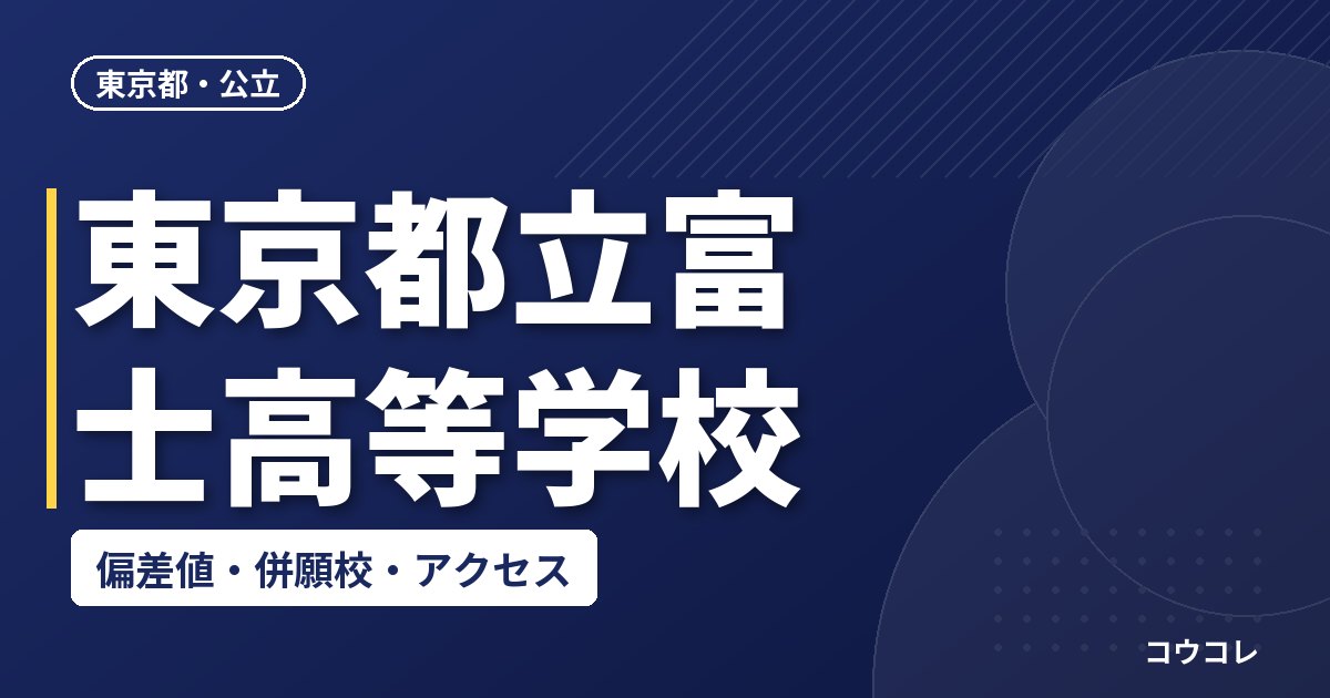 東京都立富士高等学校の偏差値・併願校・アクセス