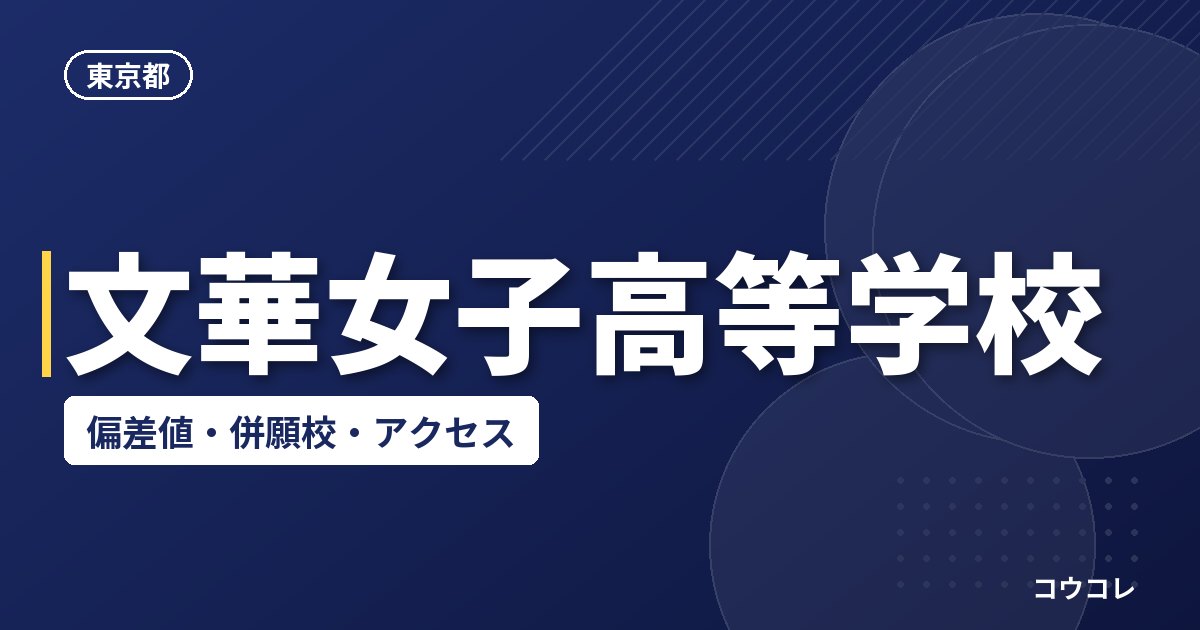 文華女子高等学校の偏差値・併願校・アクセス