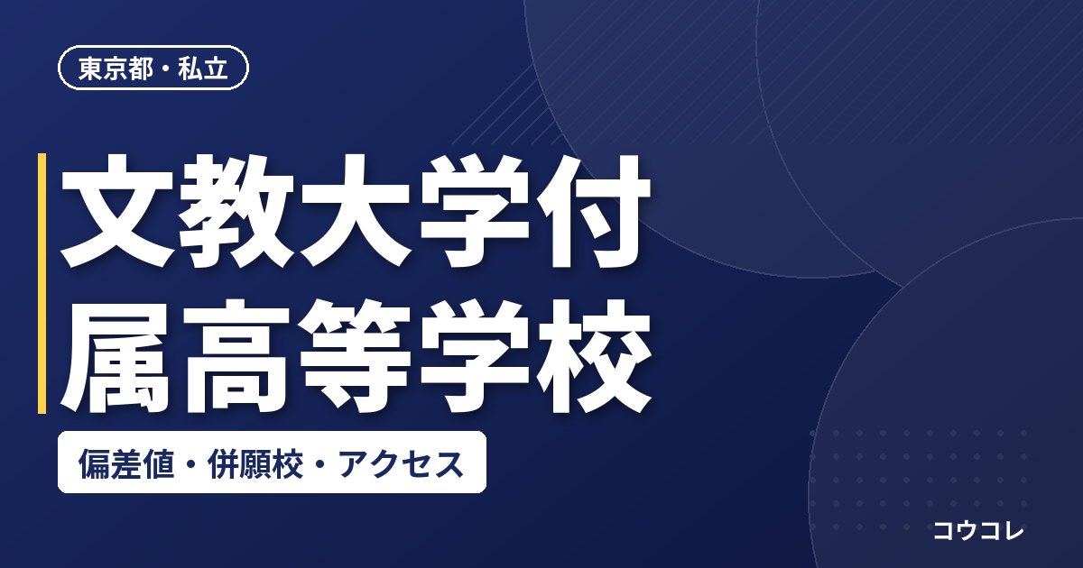 文教大学付属高等学校の偏差値・併願校・アクセス