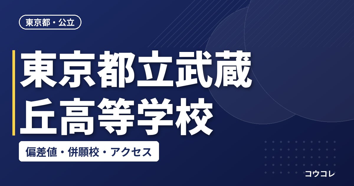 東京都立武蔵丘高等学校の偏差値・併願校・アクセス
