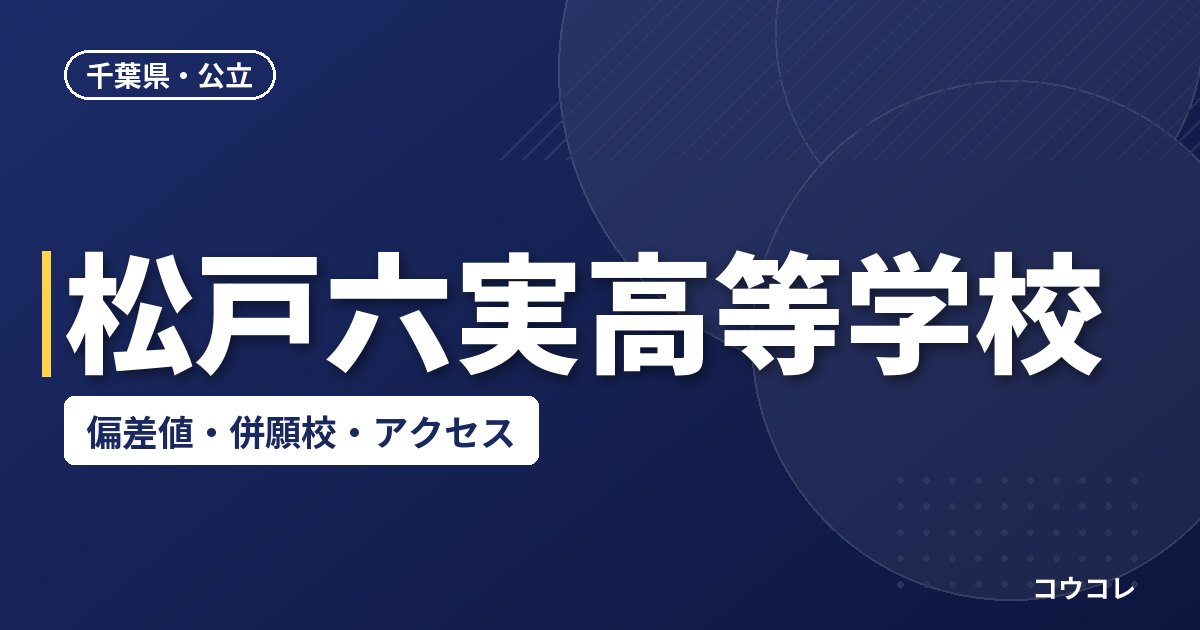 松戸六実高等学校の偏差値・併願校・アクセス