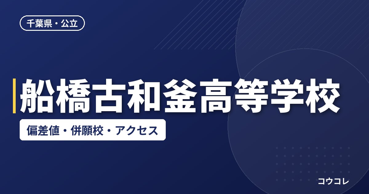 船橋古和釜高等学校の偏差値・併願校・アクセス