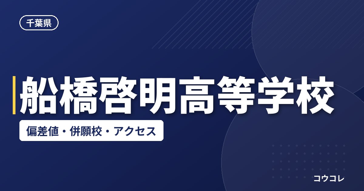 船橋啓明高等学校の偏差値・併願校・アクセス