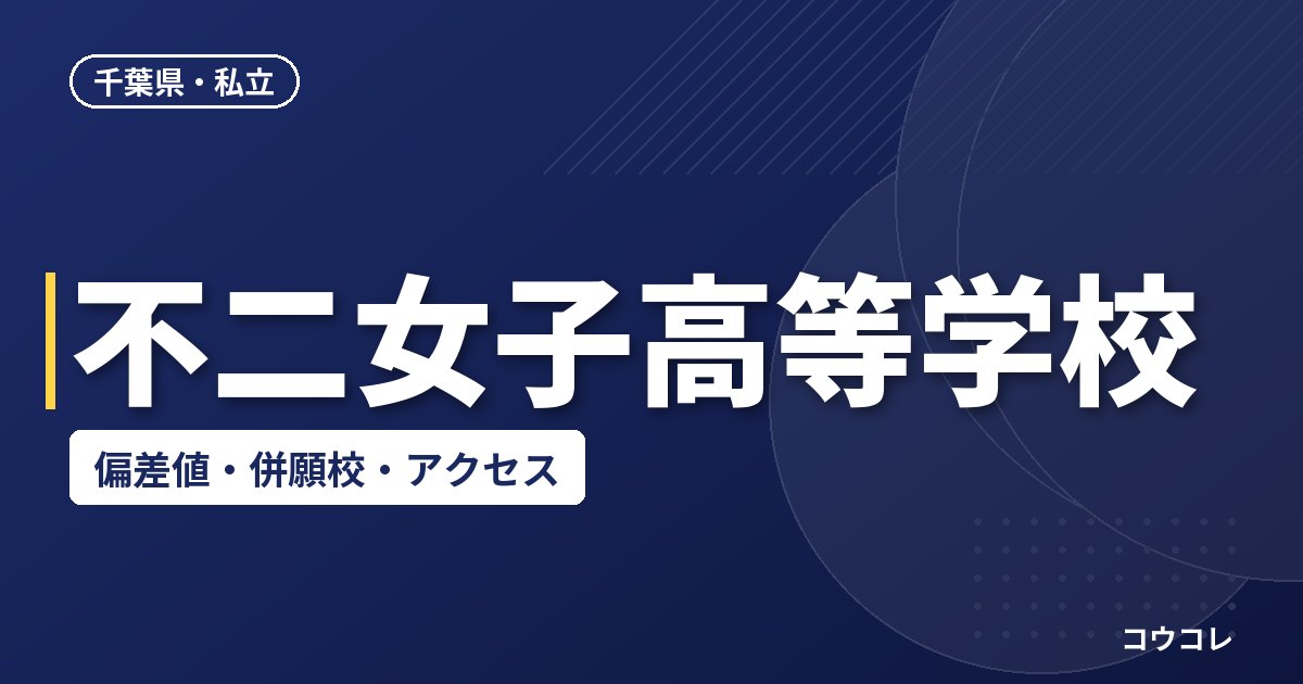 不二女子高等学校の偏差値・併願校・アクセス