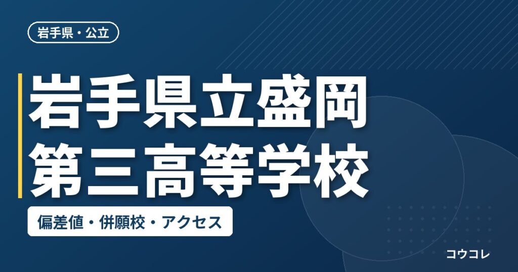 岩手県立盛岡第三高等学校の偏差値・併願校・アクセス
