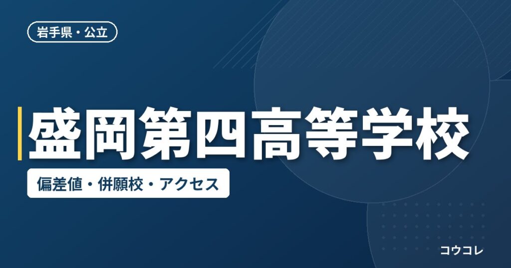 盛岡第四高等学校の偏差値・併願校・アクセス