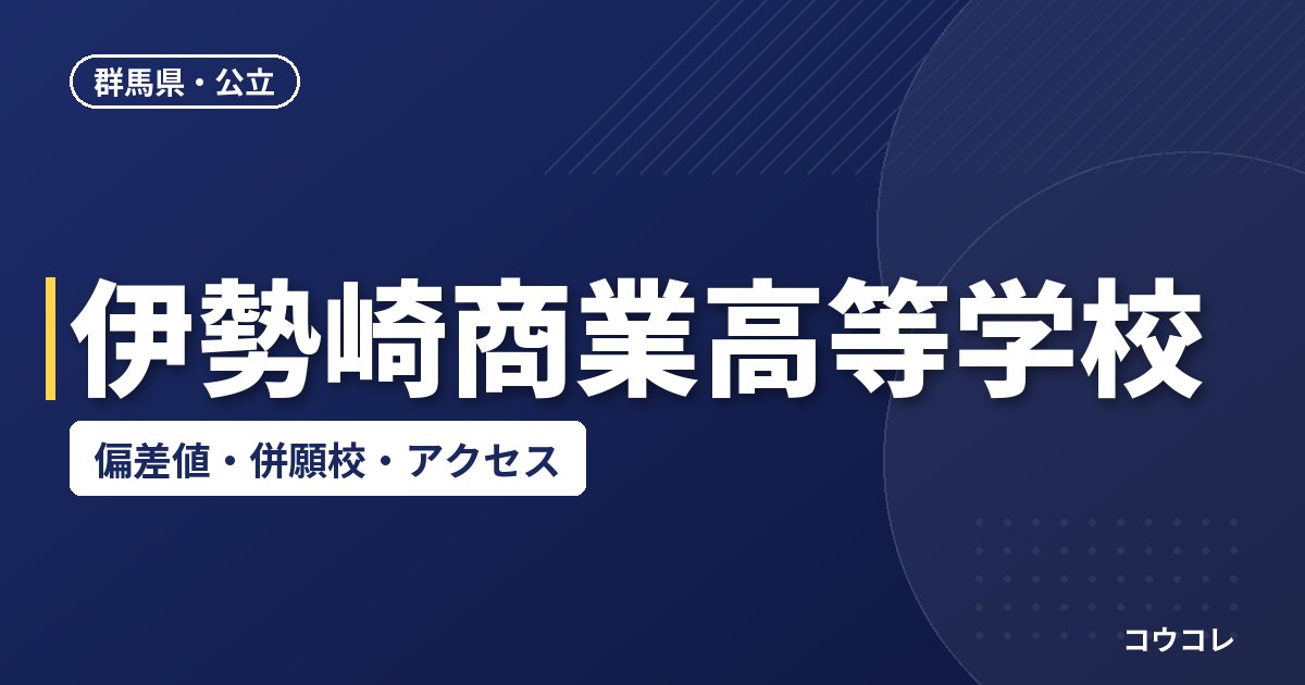 伊勢崎商業高等学校の偏差値・併願校・アクセス