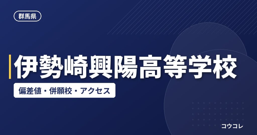 伊勢崎興陽高等学校の偏差値・併願校・アクセス