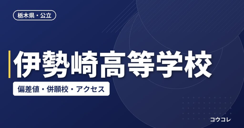 伊勢崎高等学校の偏差値・併願校・アクセス