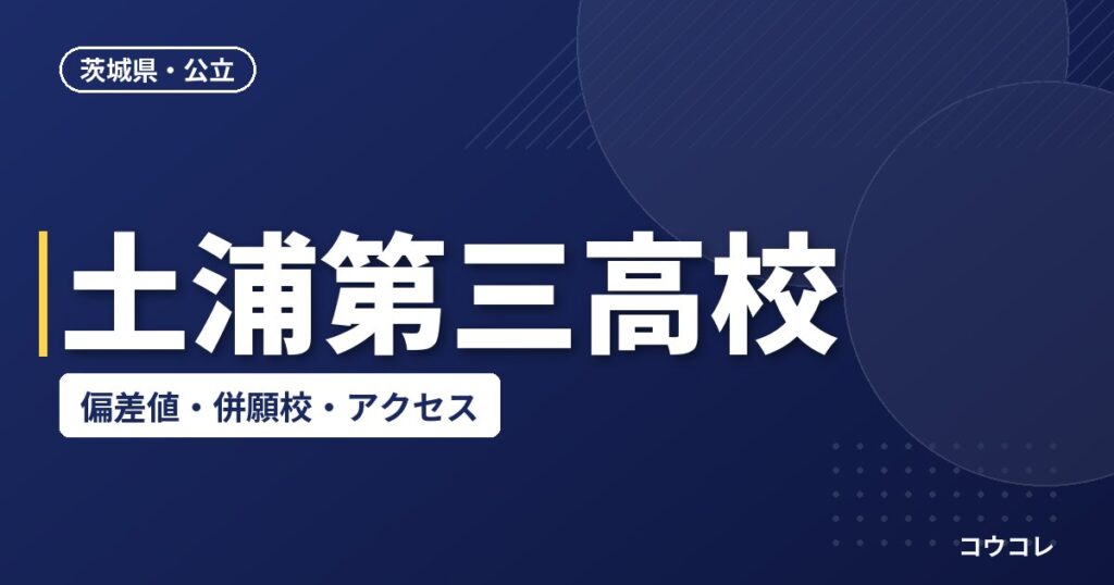 土浦第三高校の偏差値・併願校・アクセス(2026-2027)