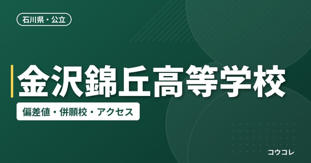 金沢錦丘高等学校の偏差値・併願校・アクセス