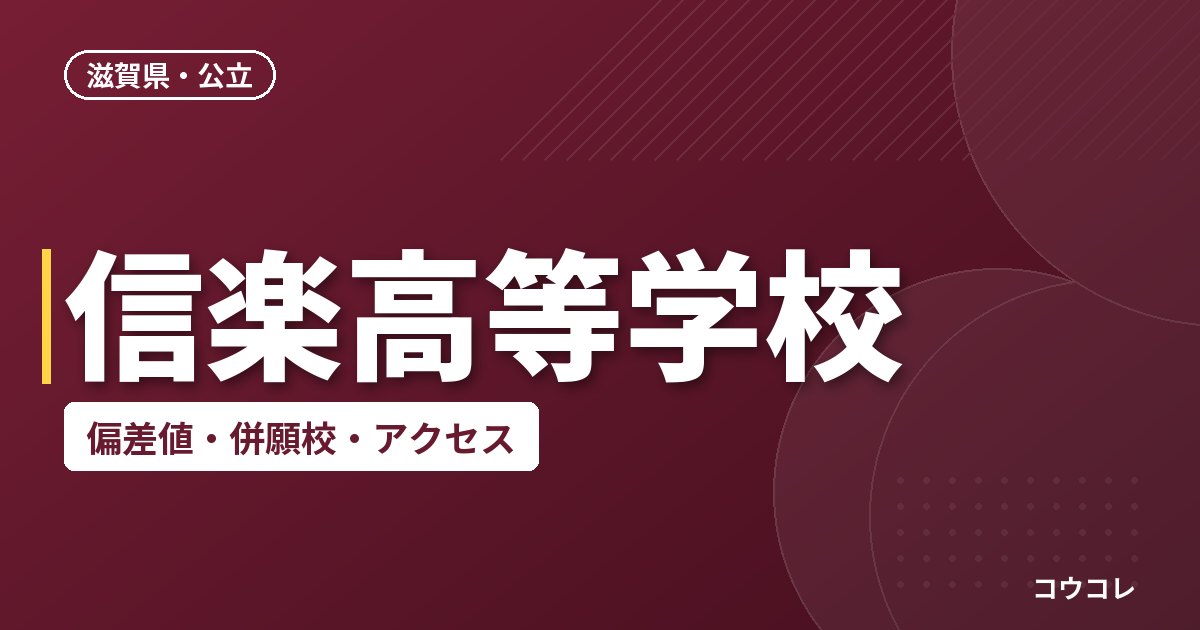 信楽高等学校の偏差値・併願校・アクセス
