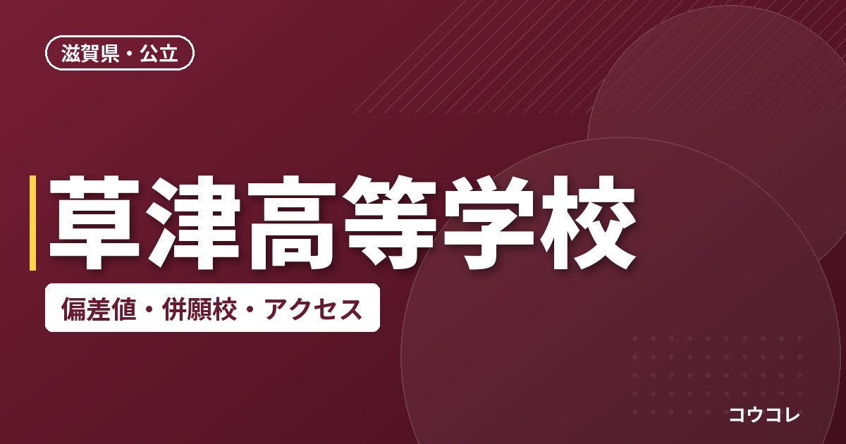 草津高等学校の偏差値・併願校・アクセス