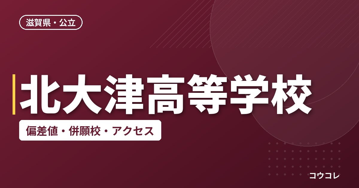 北大津高等学校の偏差値・併願校・アクセス