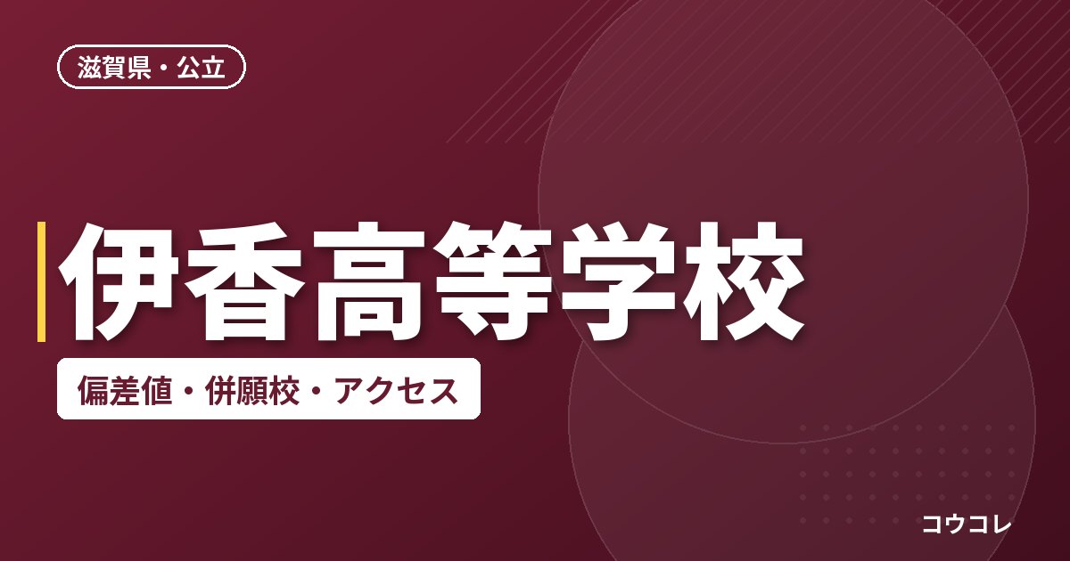 伊香高等学校の偏差値・併願校・アクセス