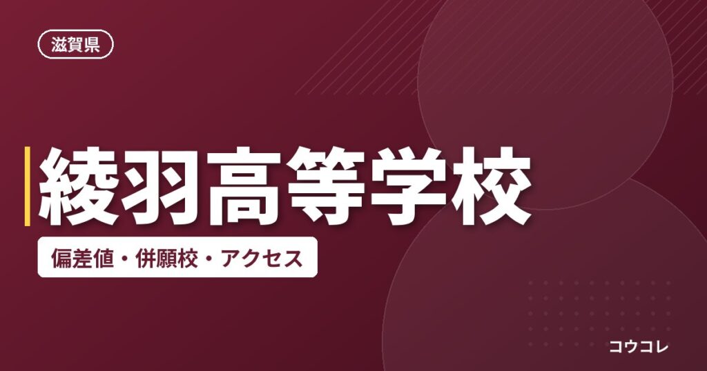 綾羽高等学校の偏差値・併願校・アクセス