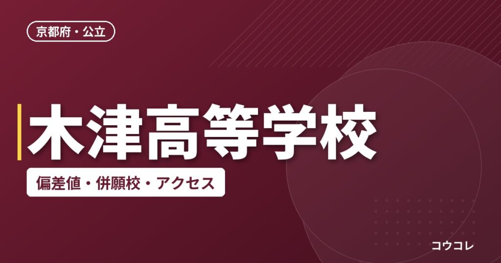 木津高等学校の偏差値・併願校・アクセス