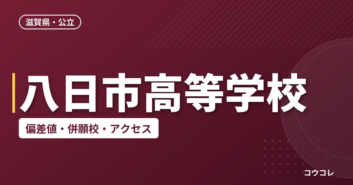 八日市高等学校の偏差値・併願校・アクセス
