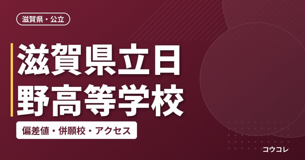 滋賀県立日野高等学校の偏差値・併願校・アクセス