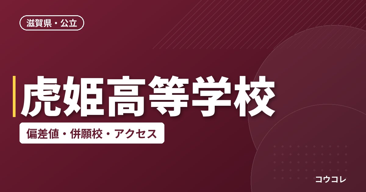 虎姫高等学校の偏差値・併願校・アクセス