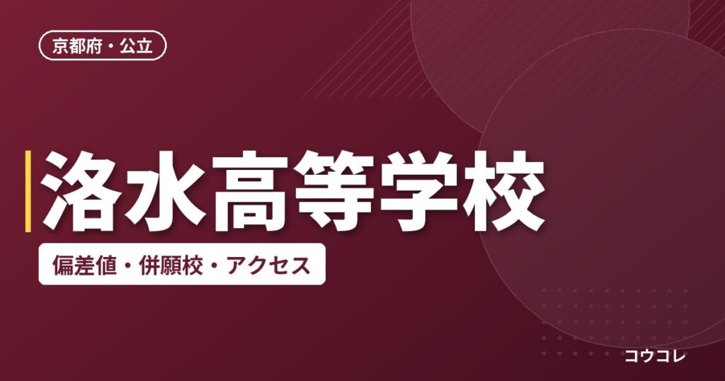 洛水高等学校の偏差値・併願校・アクセス