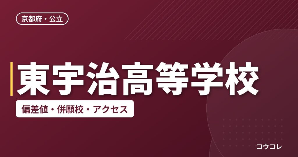 東宇治高等学校の偏差値・併願校・アクセス
