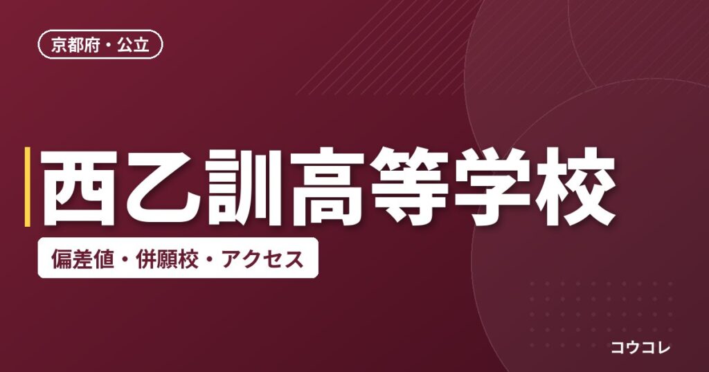 西乙訓高等学校の偏差値・併願校・アクセス