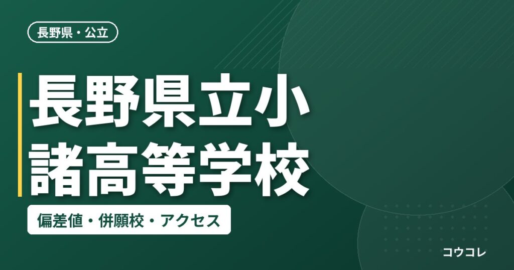 長野県立小諸高等学校の偏差値・併願校・アクセス