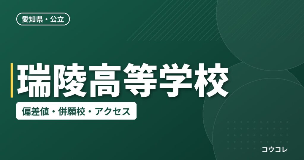 瑞陵高等学校の偏差値・併願校・アクセス