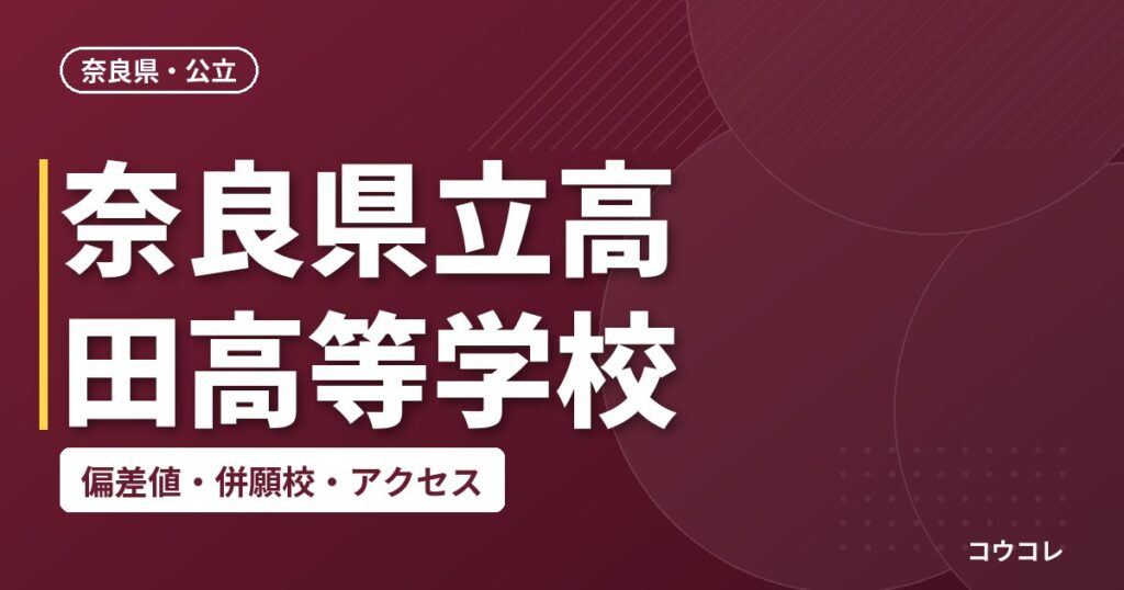 奈良県立高田高等学校の偏差値・併願校・アクセス