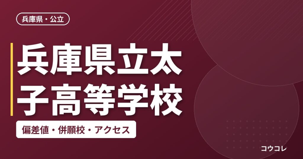 兵庫県立太子高等学校の偏差値・併願校・アクセス