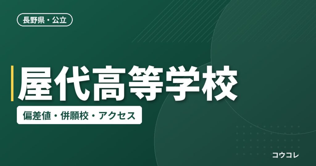 屋代高等学校の偏差値・併願校・アクセス