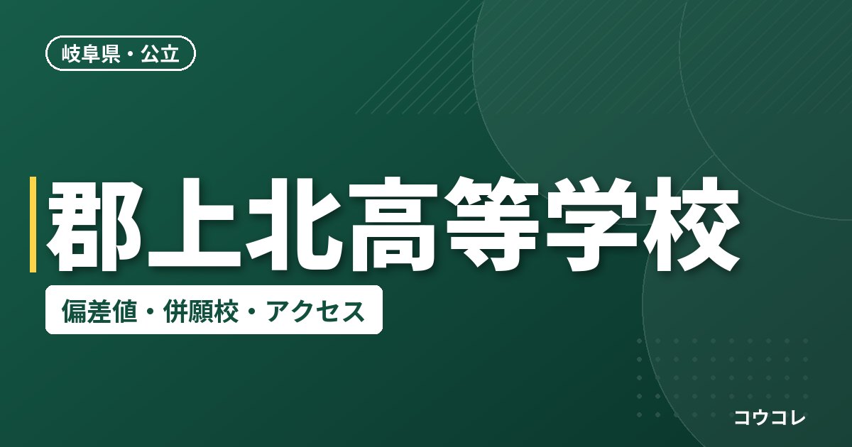 郡上北高等学校の偏差値・併願校・アクセス