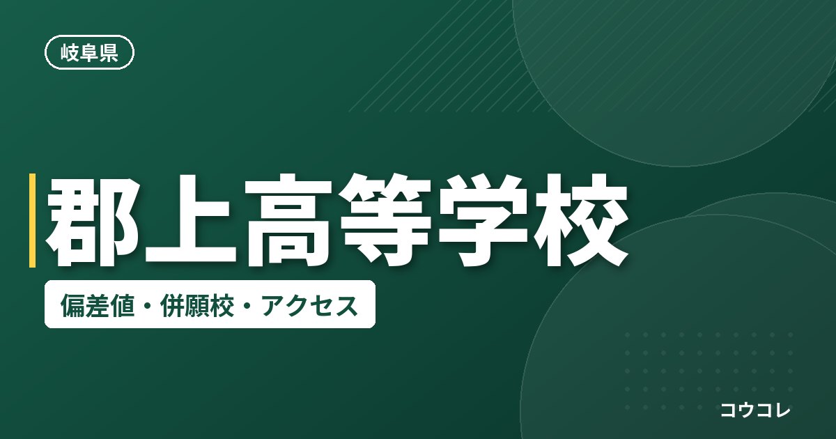 郡上高等学校の偏差値・併願校・アクセス