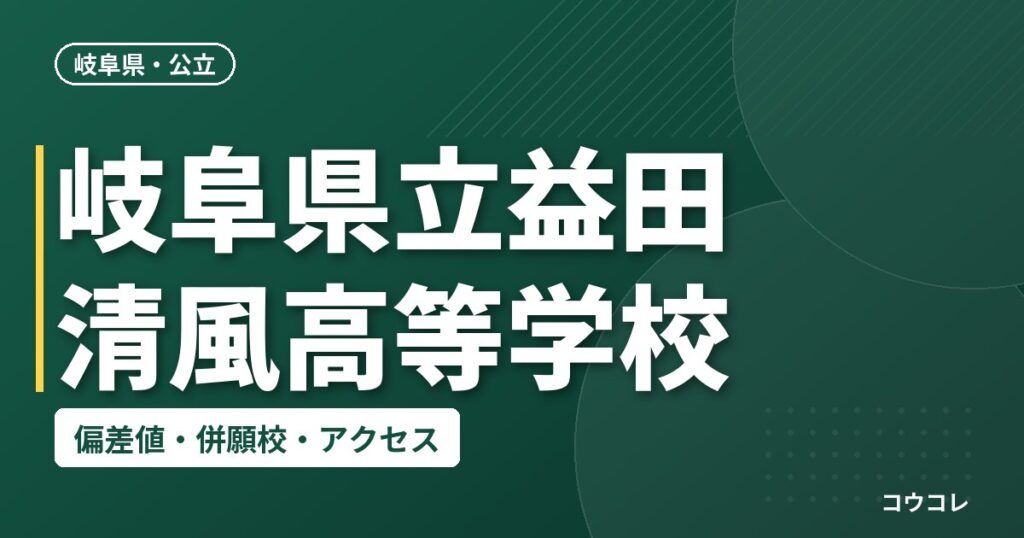 岐阜県立益田清風高等学校の偏差値・併願校・アクセス