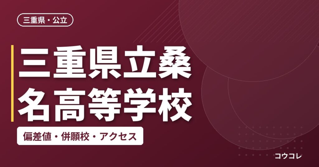 三重県立桑名高等学校の偏差値・併願校・アクセス