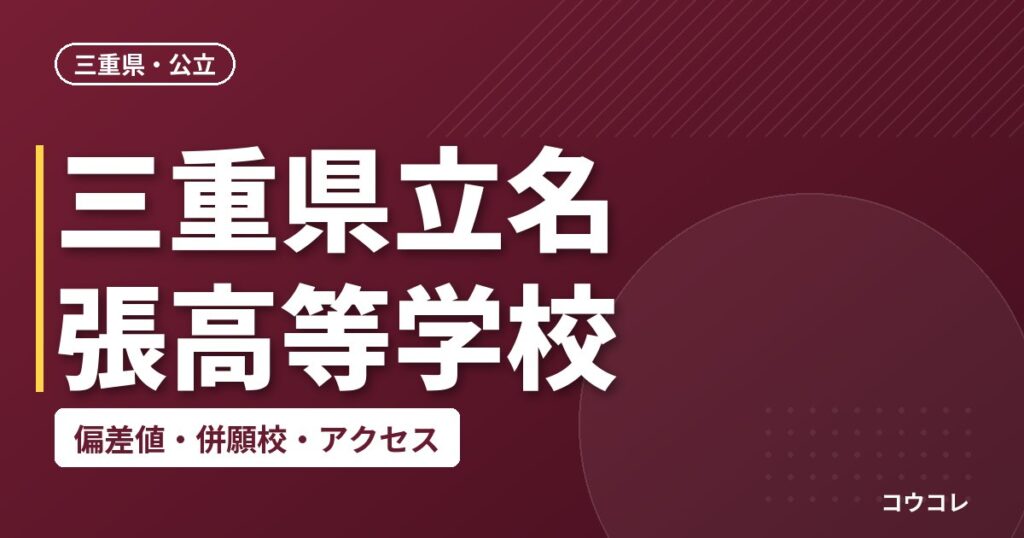 三重県立名張高等学校の偏差値・併願校・アクセス