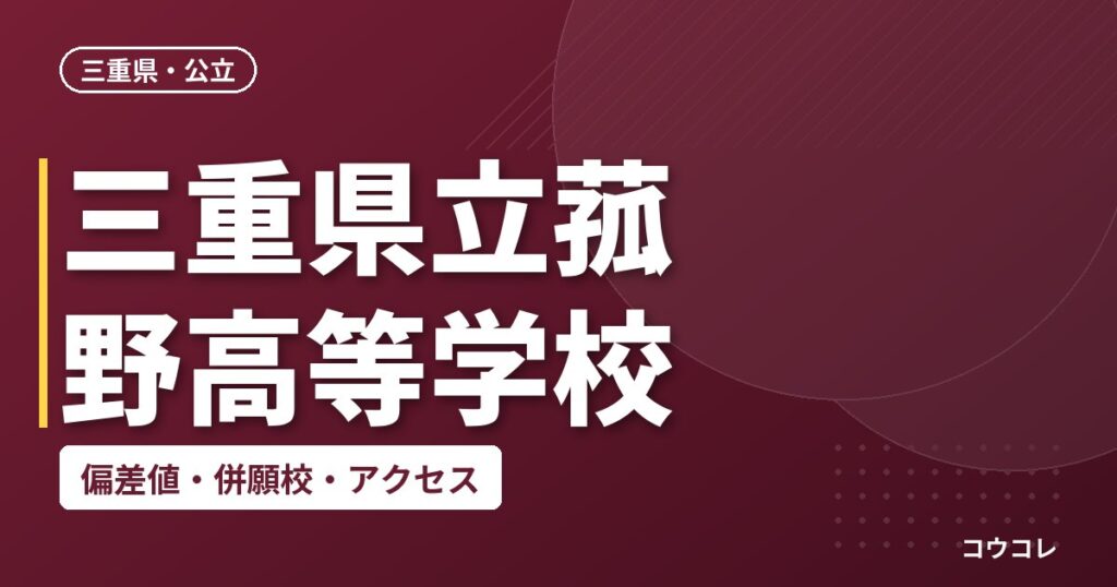 三重県立菰野高等学校の偏差値・併願校・アクセス
