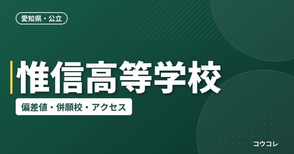 惟信高等学校の偏差値・併願校・アクセス
