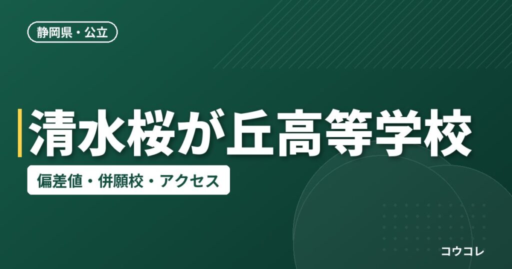 清水桜が丘高等学校の偏差値・併願校・アクセス