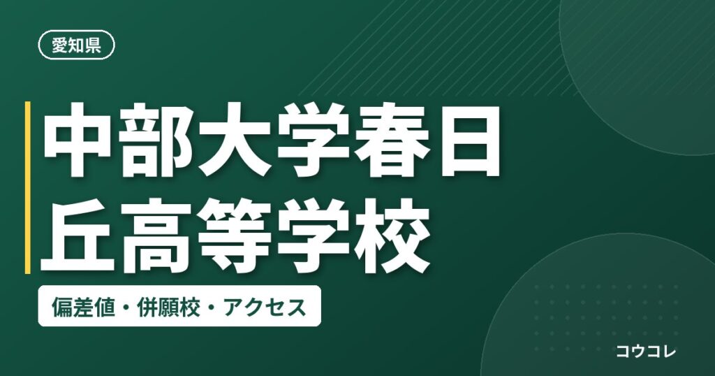 中部大学春日丘高等学校の偏差値・併願校・アクセス